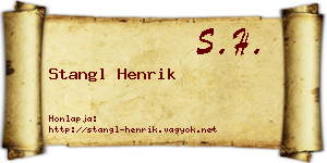 Stangl Henrik névjegykártya
